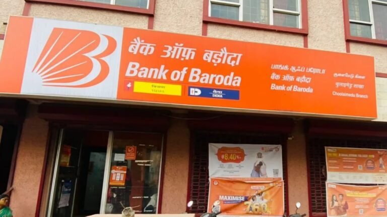 A modern commercial retail bank corporate office building with a clear visible official branding logo representation under daylight.