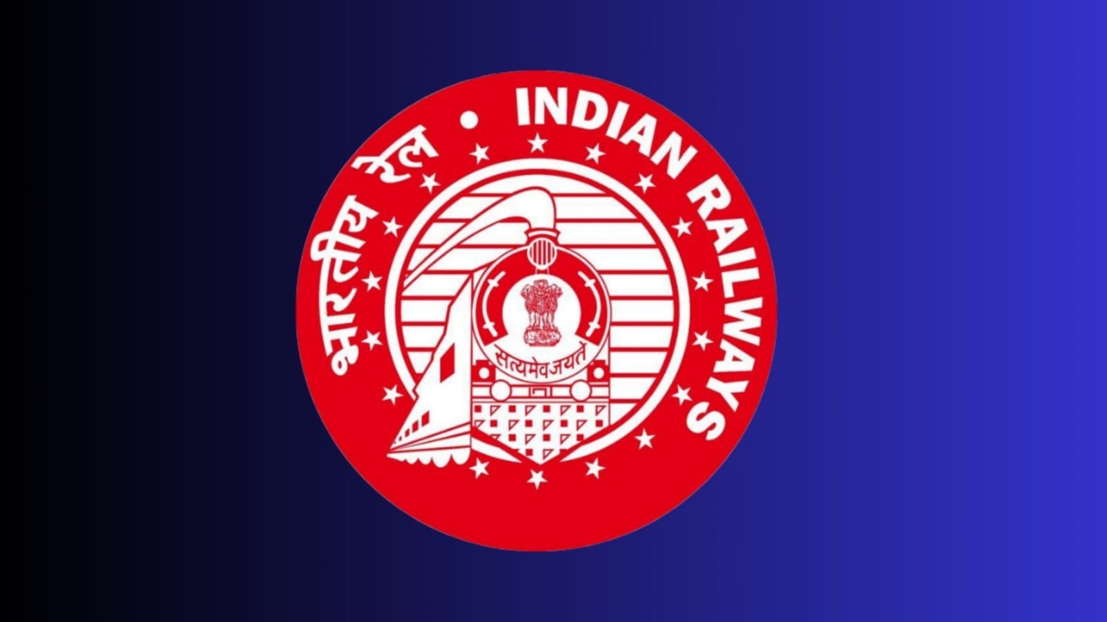 A clean professional background showcasing the logo of Indian Railways next to a modern computer monitor processing engineering data drawings.